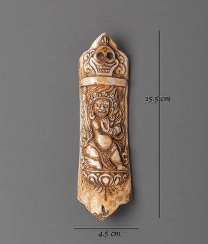Fierce Protector Deity Mahakala Carved Ethically Sourced Bone | Transformation and Wisdom