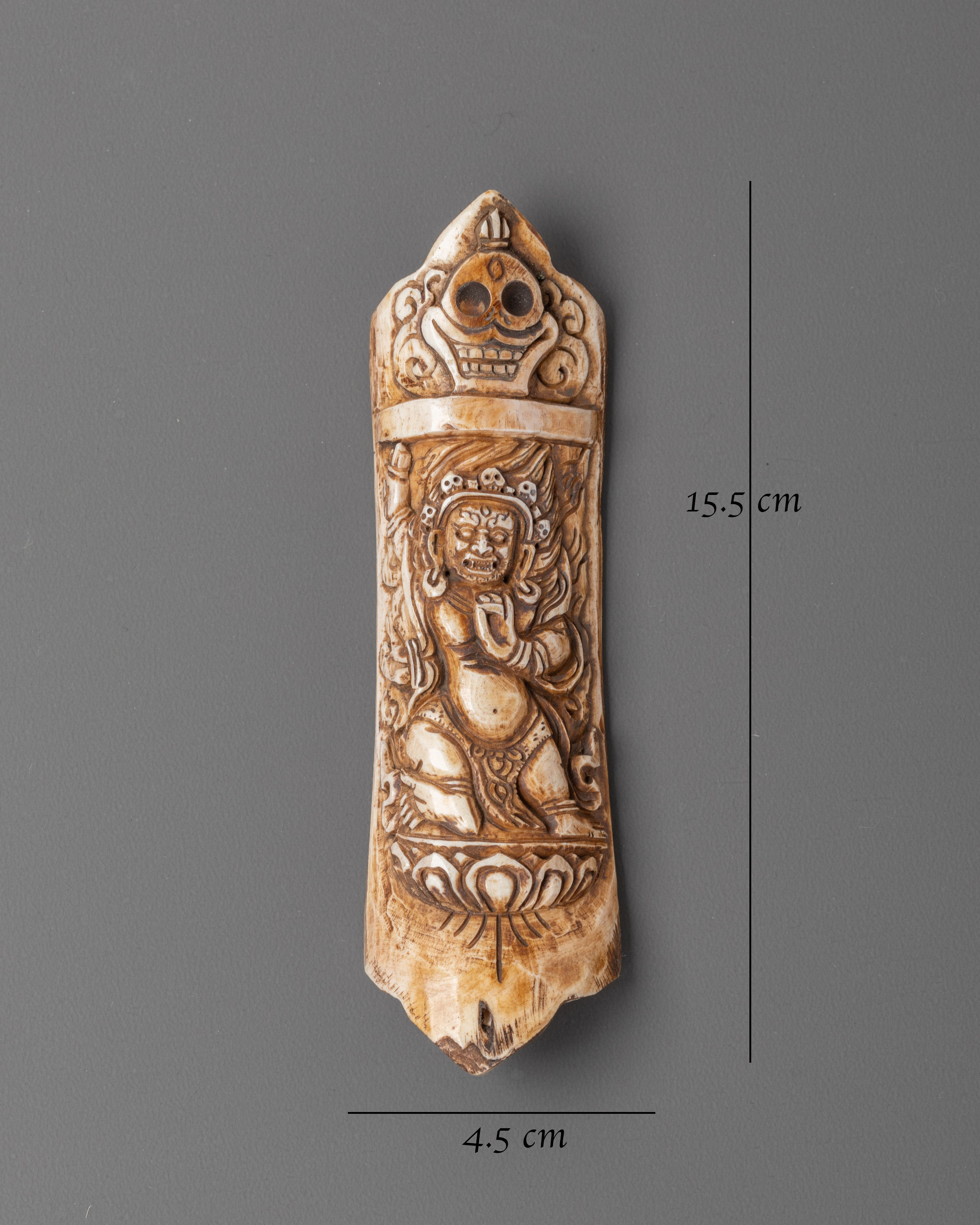 Fierce Protector Deity Mahakala Carved Ethically Sourced Bone | Transformation and Wisdom