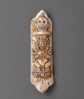 Shakya Mahakala Bone Carving | Tibetan Buddhist Decor