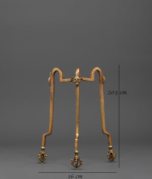 Handcrafted Brass Kapala Stand | Bhumba Stand for Shrine Offering