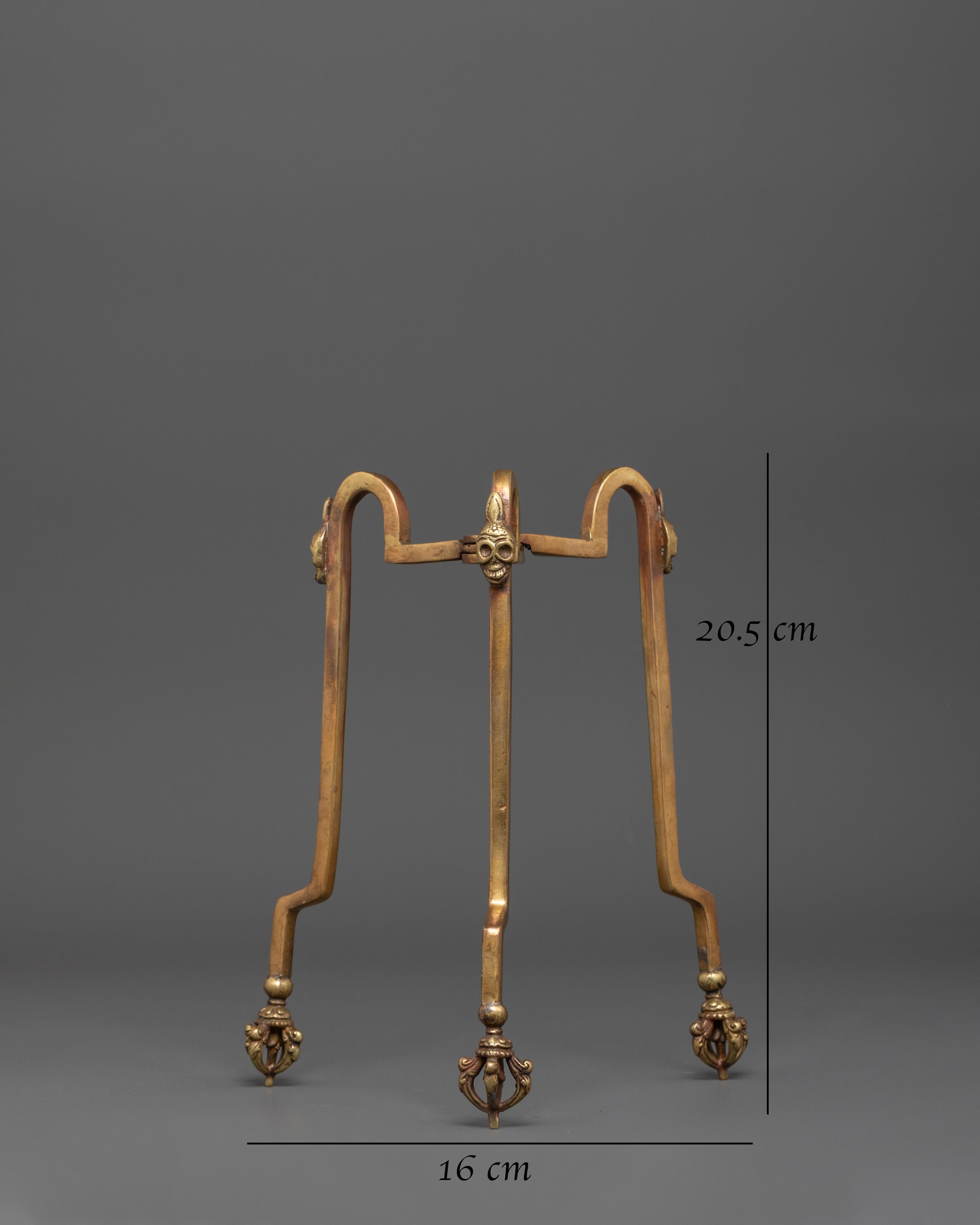 Handcrafted Brass Kapala Stand | Bhumba Stand for Shrine Offering