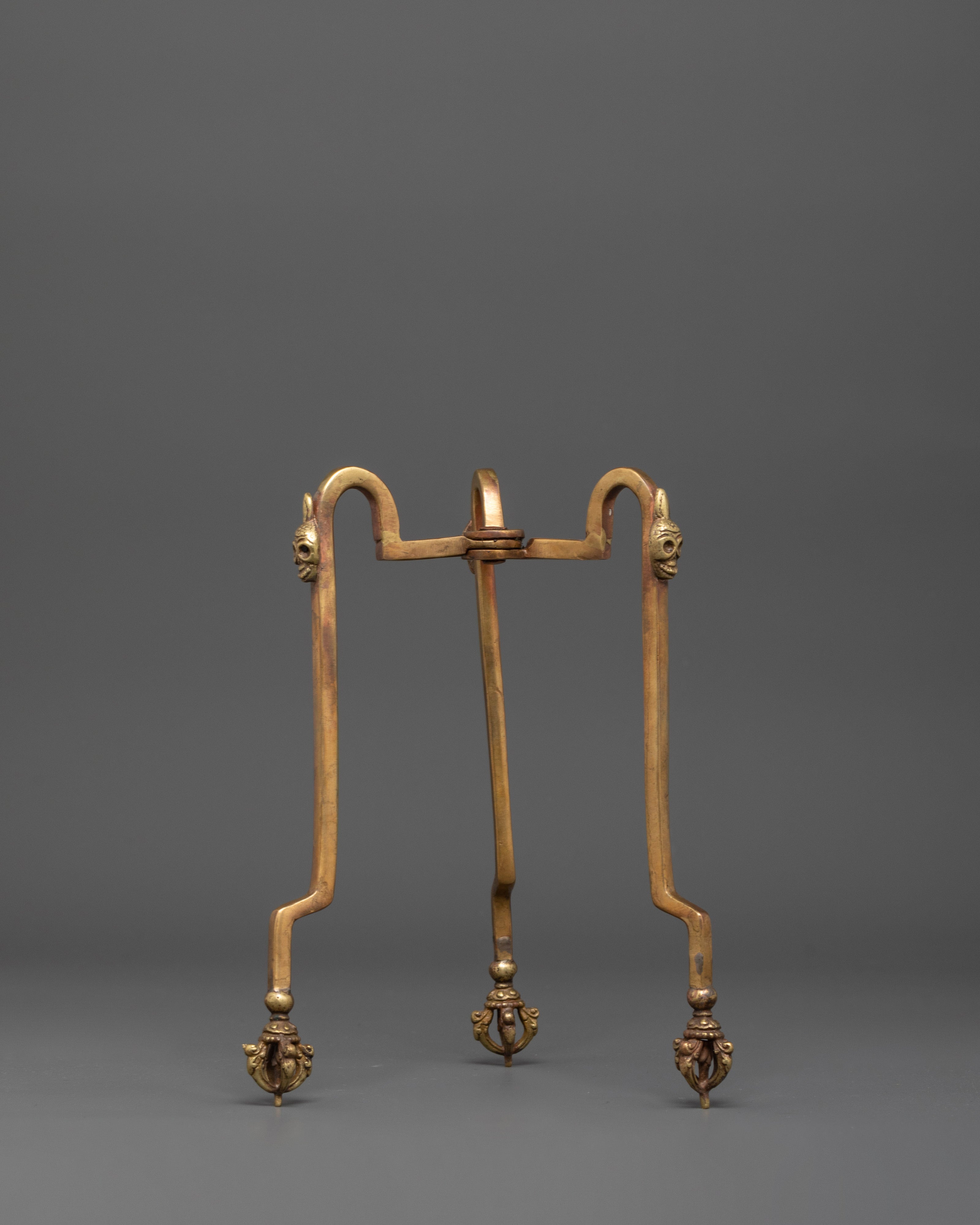 Handcrafted Brass Kapala Stand | Bhumba Stand for Shrine Offering