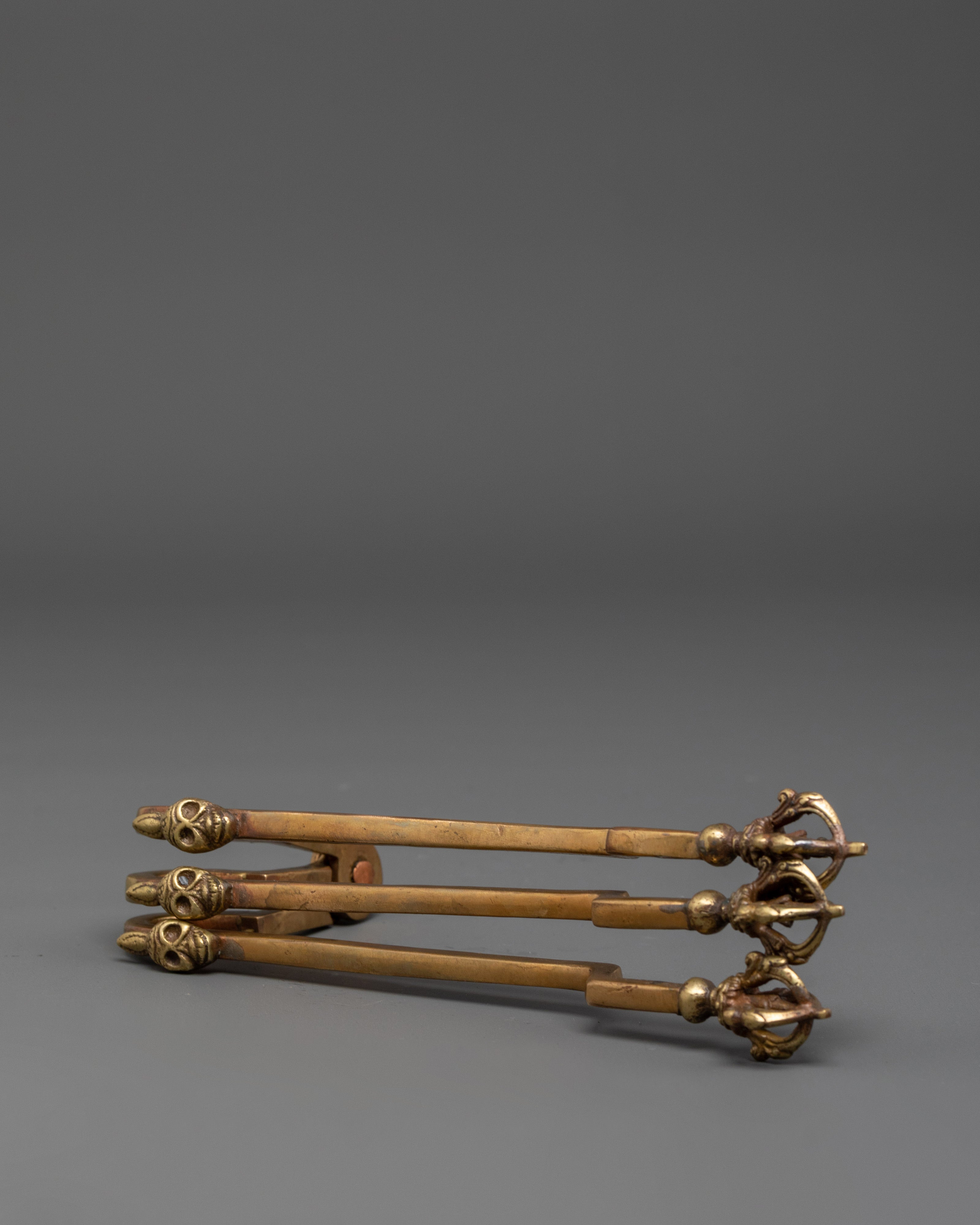 Handcrafted Brass Kapala Stand | Bhumba Stand for Shrine Offering