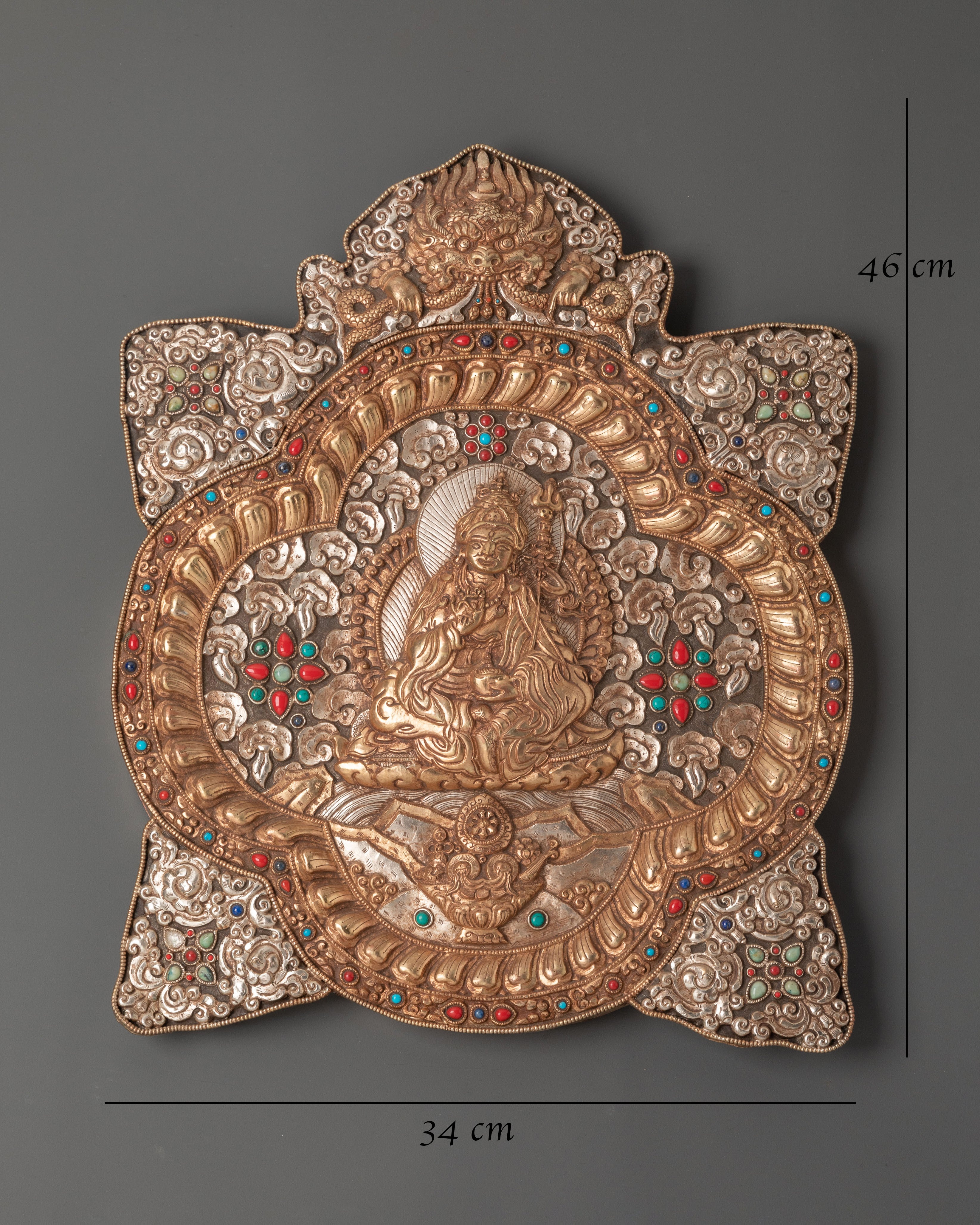 Wall Hanging Guru Tsokye Dorje | Handcrafted Copper Statue Wall Hanging
