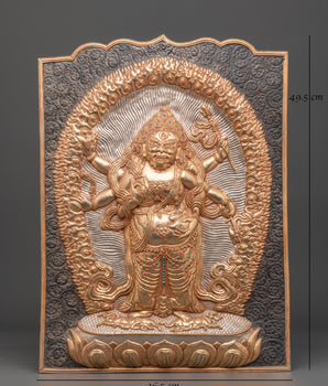 Six Armed Mahakala Wall Hanging | Powerful Protector Deity for Sacred Spaces