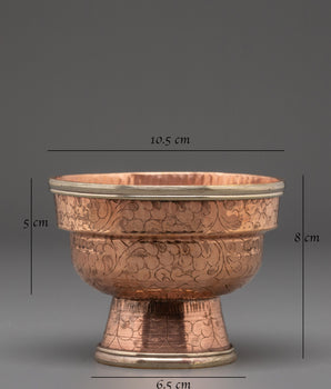 Copper Prayer Offering Bowl Set | Tibetan Buddhist Ritual Bowl