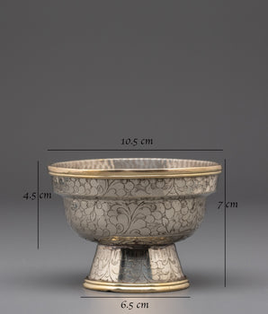 Tibetan Buddhist Silver Offering Bowl Set