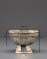 Tibetan Buddhist Silver Offering Bowl Set