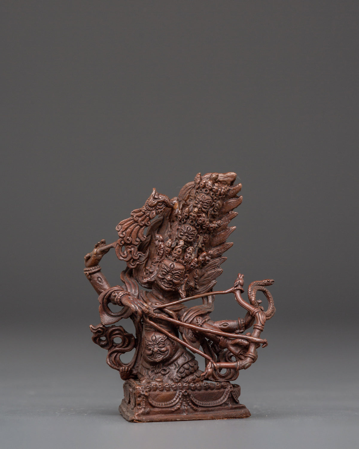 Sacred Dharma Protector Rahula Statue | Oxidized Copper Buddhist Deity Sculpture