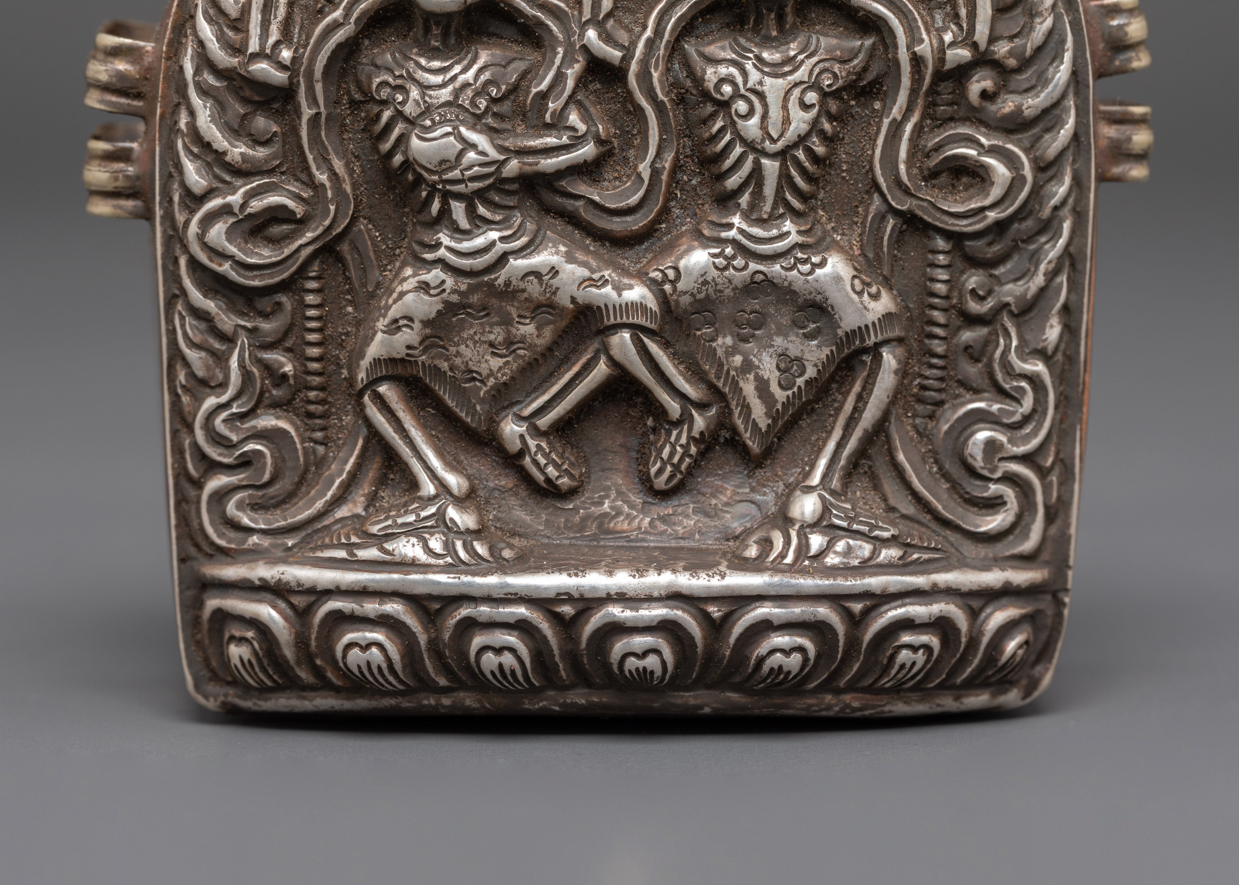 Skeleton Guardians Chitipati Ghau Box | Himalayan Buddhist Ritual Box