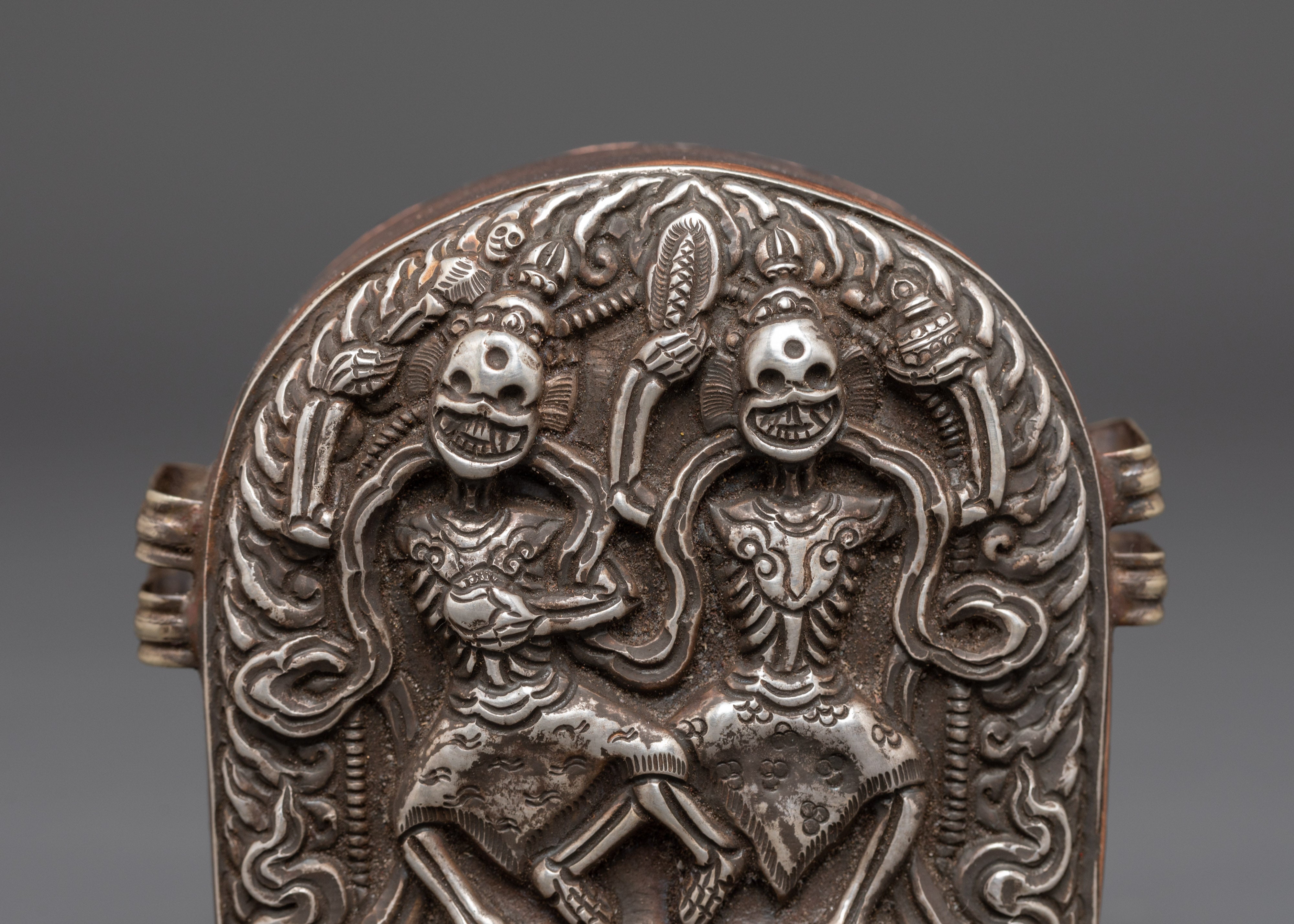 Skeleton Guardians Chitipati Ghau Box | Himalayan Buddhist Ritual Box