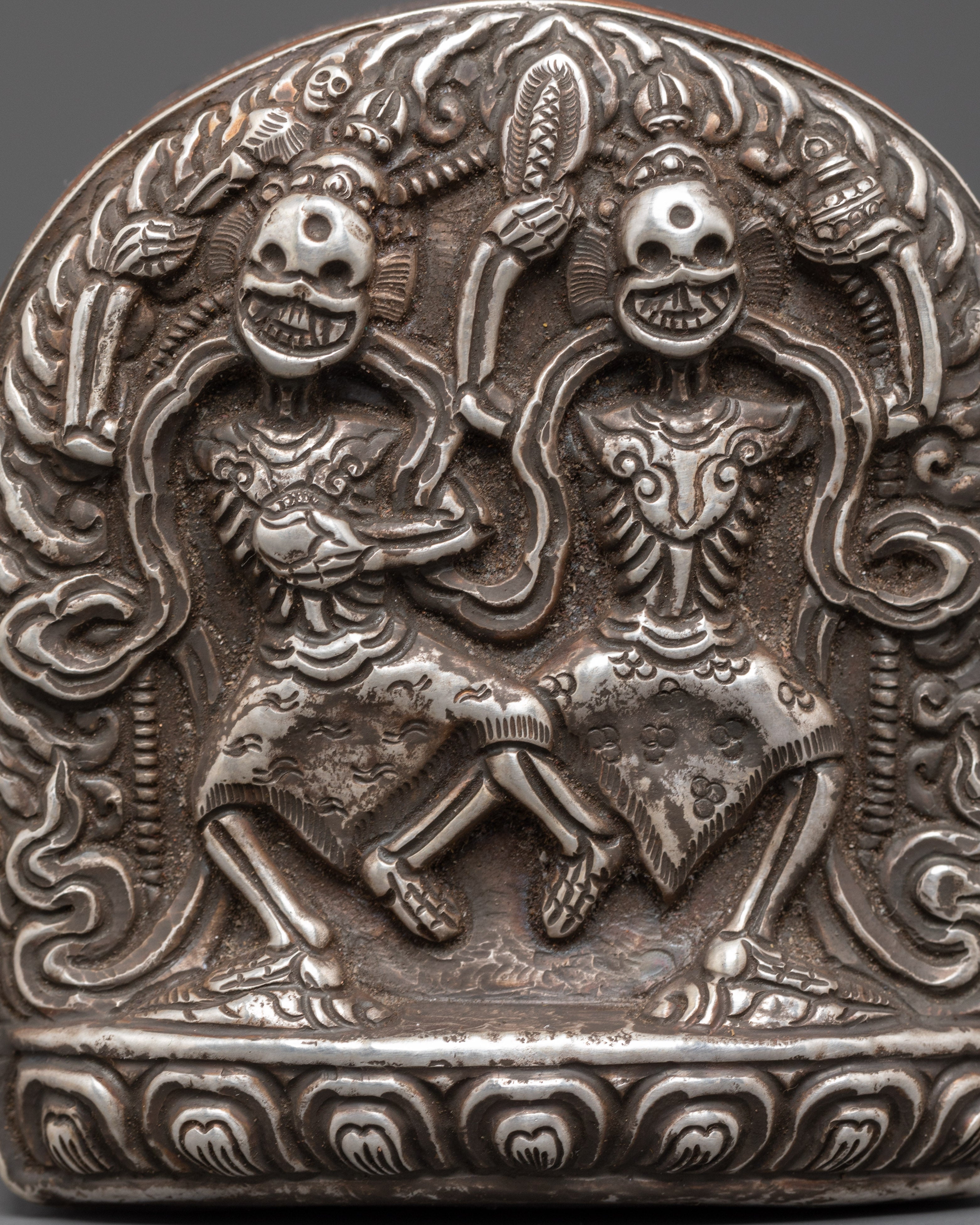 Skeleton Guardians Chitipati Ghau Box | Himalayan Buddhist Ritual Box