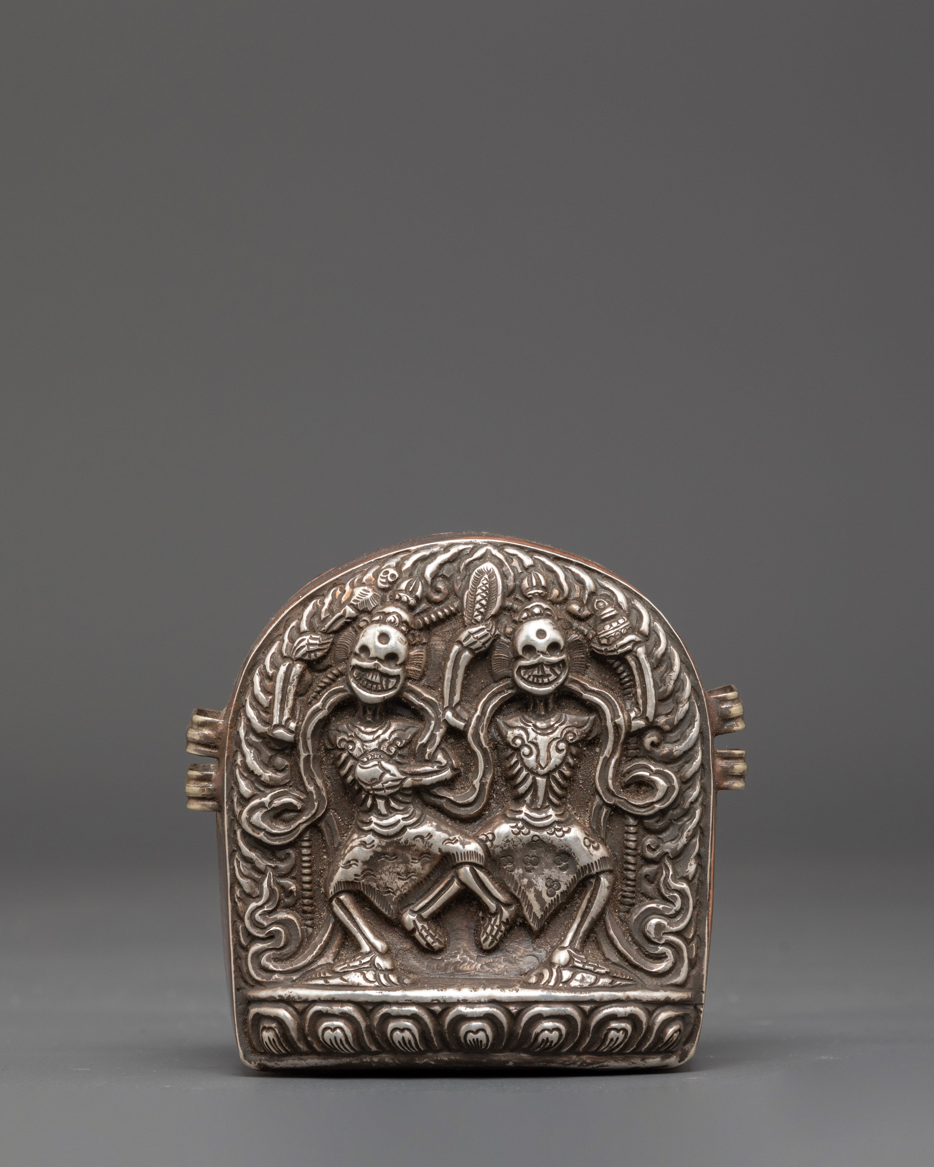 Skeleton Guardians Chitipati Ghau Box | Himalayan Buddhist Ritual Box
