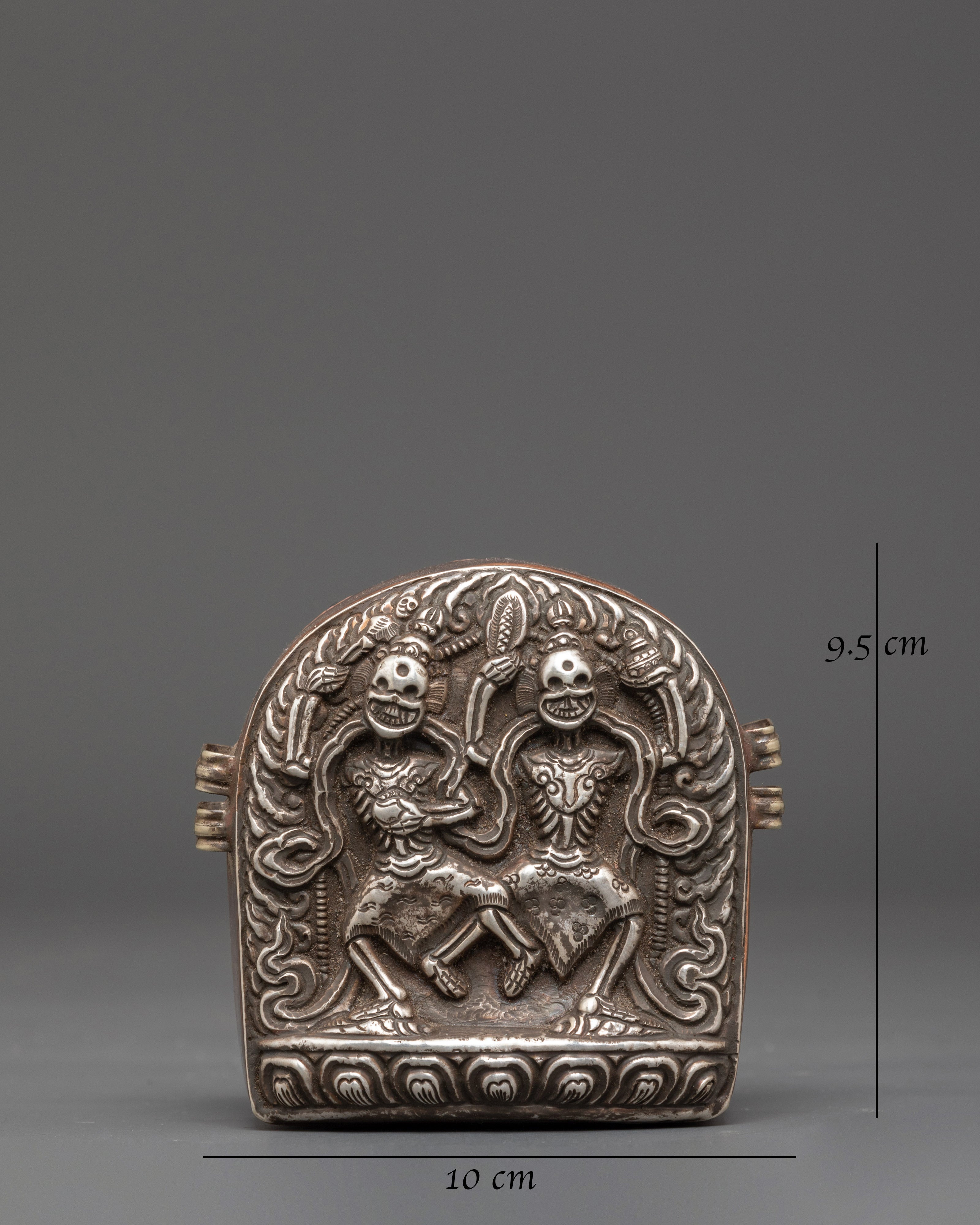 Skeleton Guardians Chitipati Ghau Box | Himalayan Buddhist Ritual Box