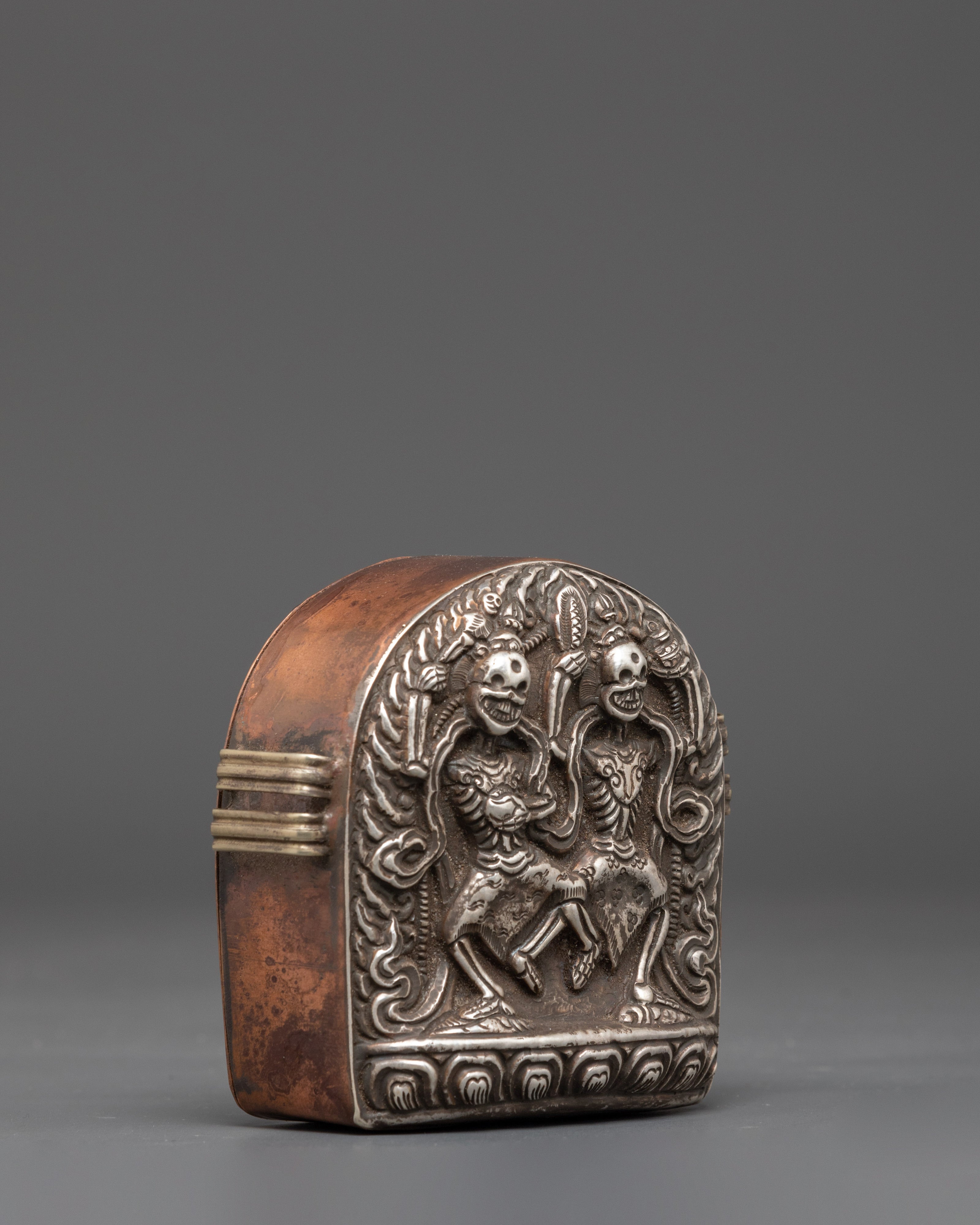 Skeleton Guardians Chitipati Ghau Box | Himalayan Buddhist Ritual Box
