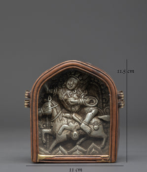 Sacred Buddhist Protective Amulet Case | Silver Repoussé Gau Box