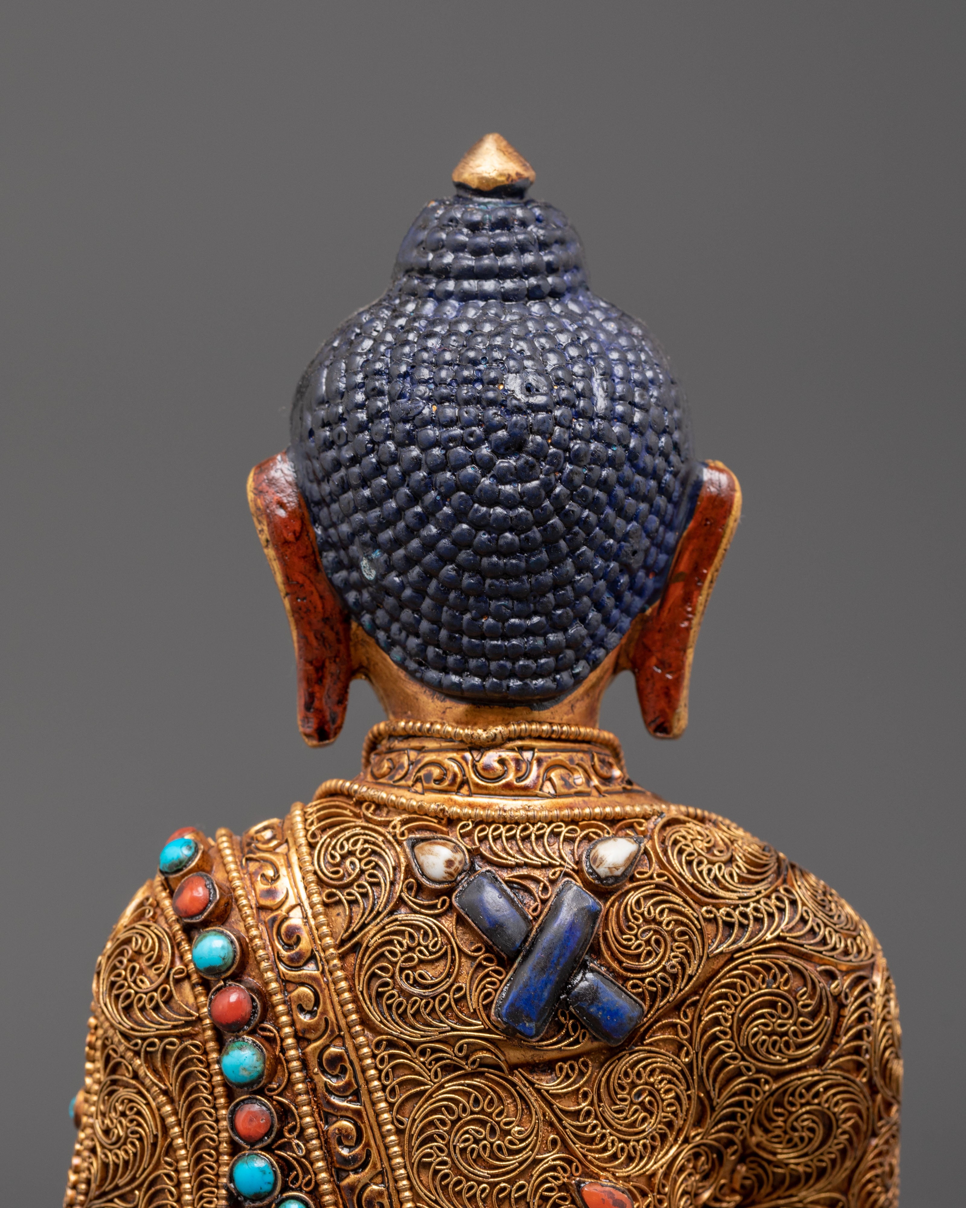 Spiritual Healing Buddha Bhaiṣajyaguru Statue | Gold Plated Copper Sculpture
