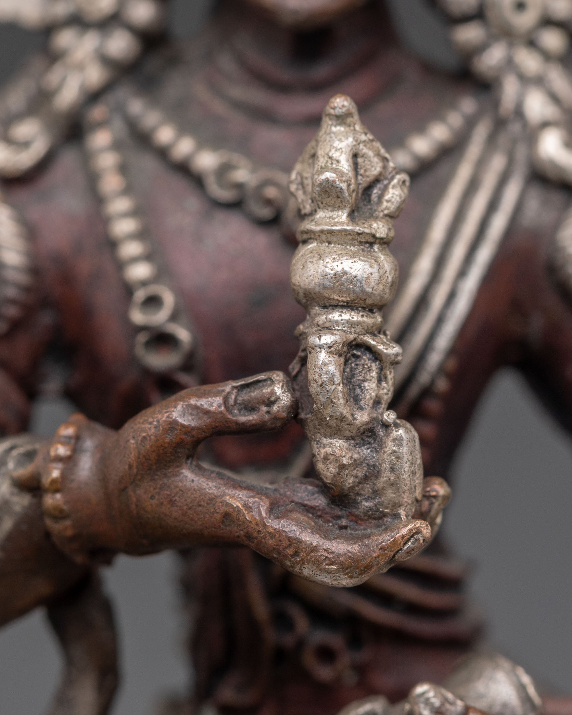 Tibetan Handcrafted Vajrasattva Statue | Silver Plated Traditional Art