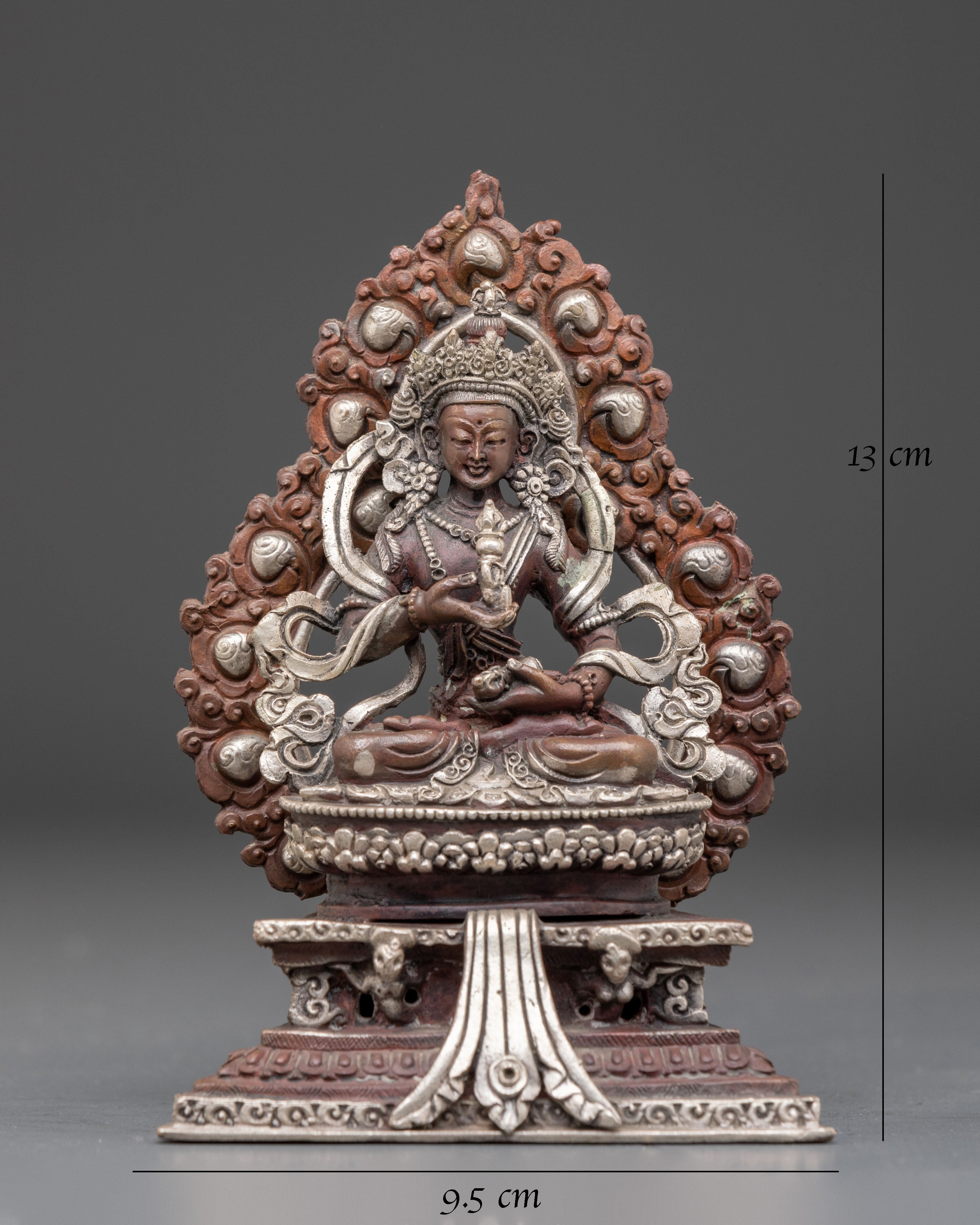 Tibetan Handcrafted Vajrasattva Statue | Silver Plated Traditional Art