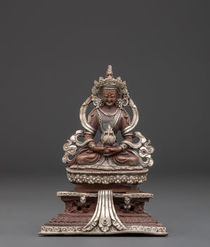 Silver Plated Amitayus Statue | Buddha of Eternal Life