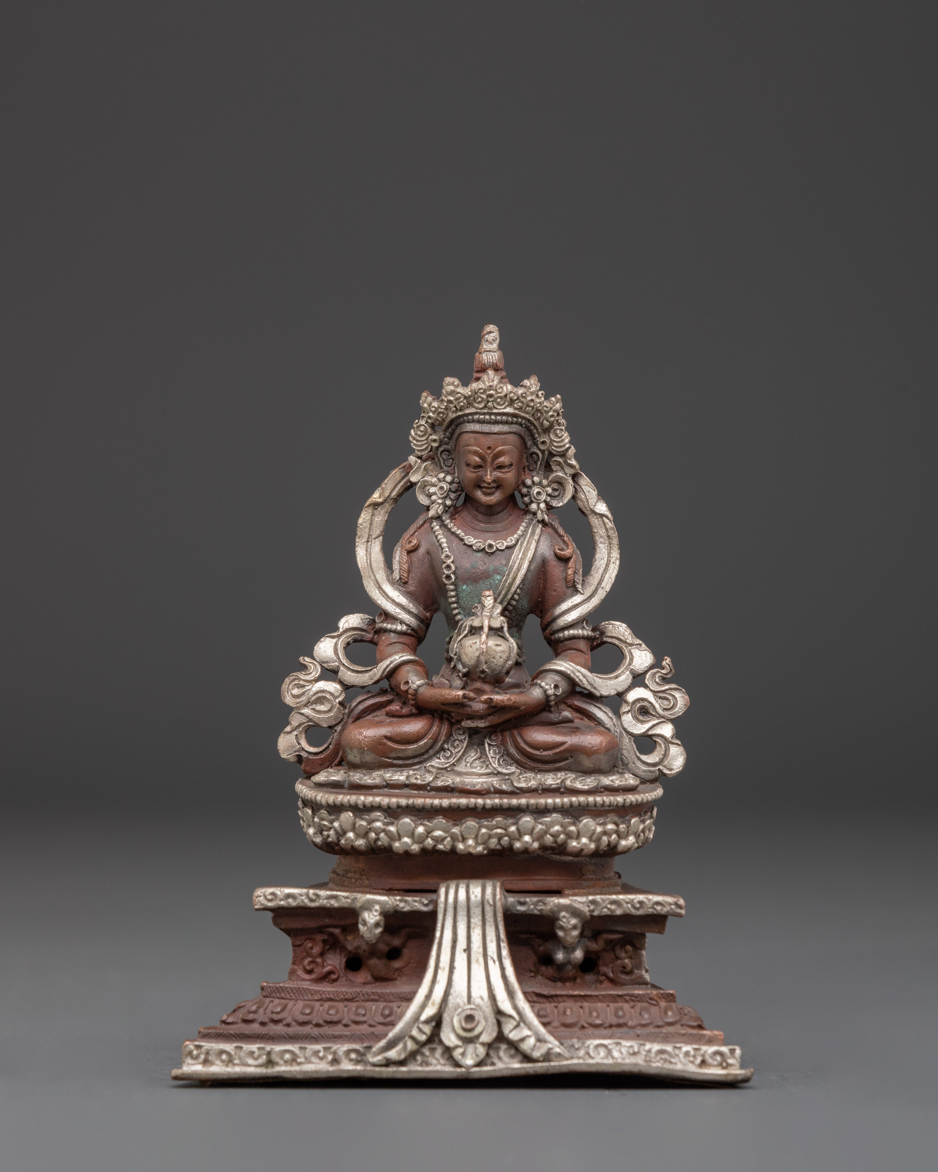 Silver Plated Amitayus Statue | Buddha of Eternal Life