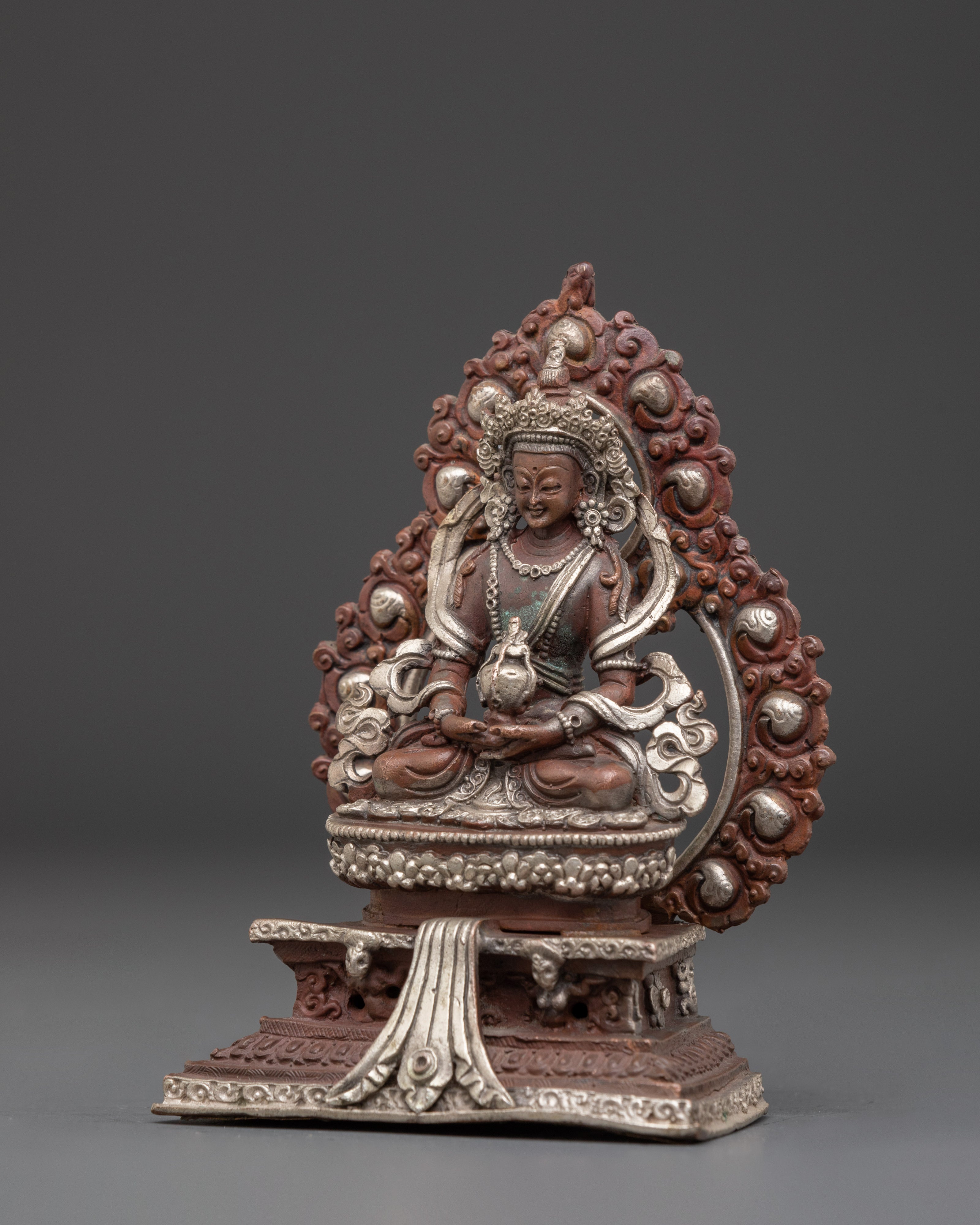 Silver Plated Amitayus Statue | Buddha of Eternal Life