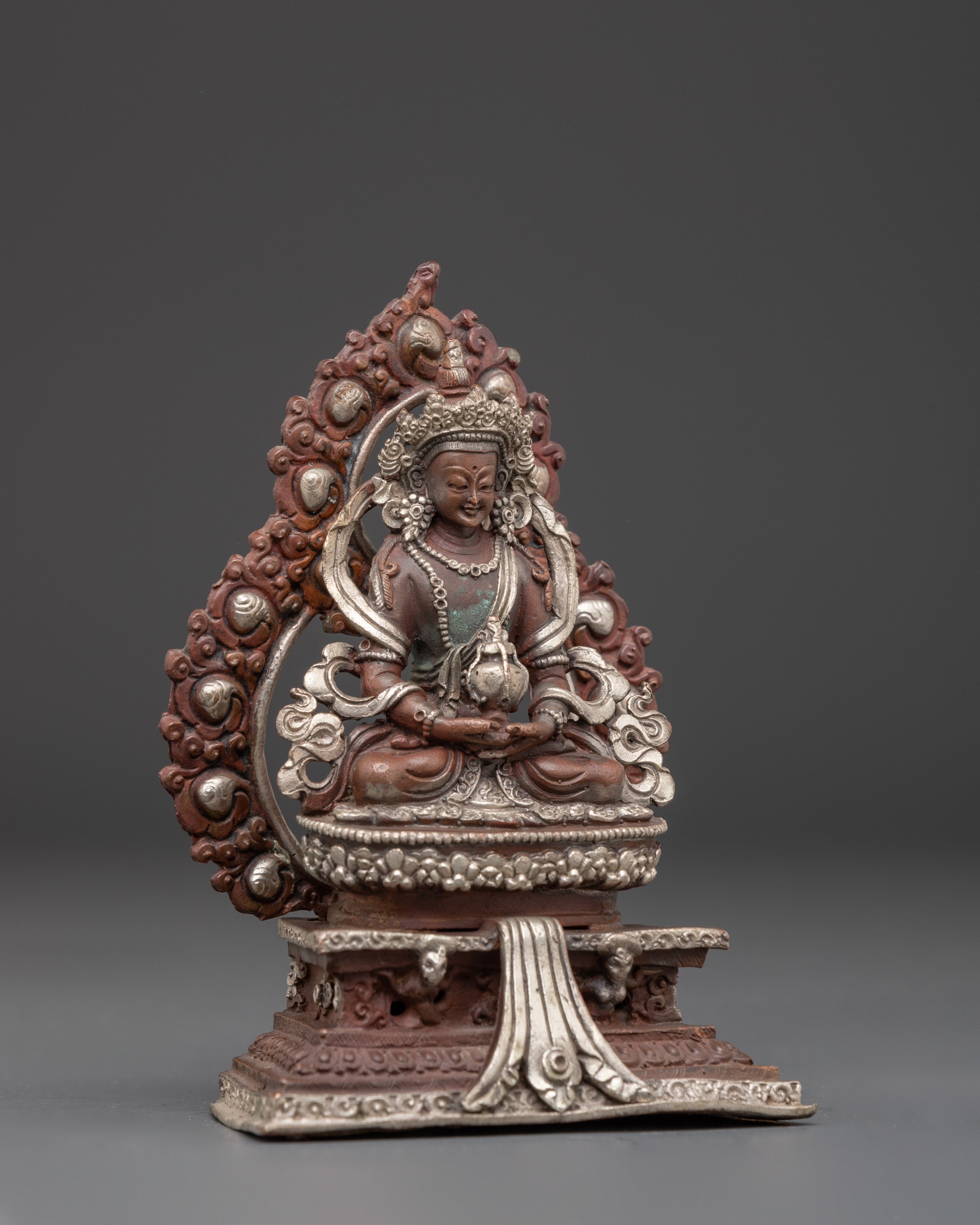 Silver Plated Amitayus Statue | Buddha of Eternal Life