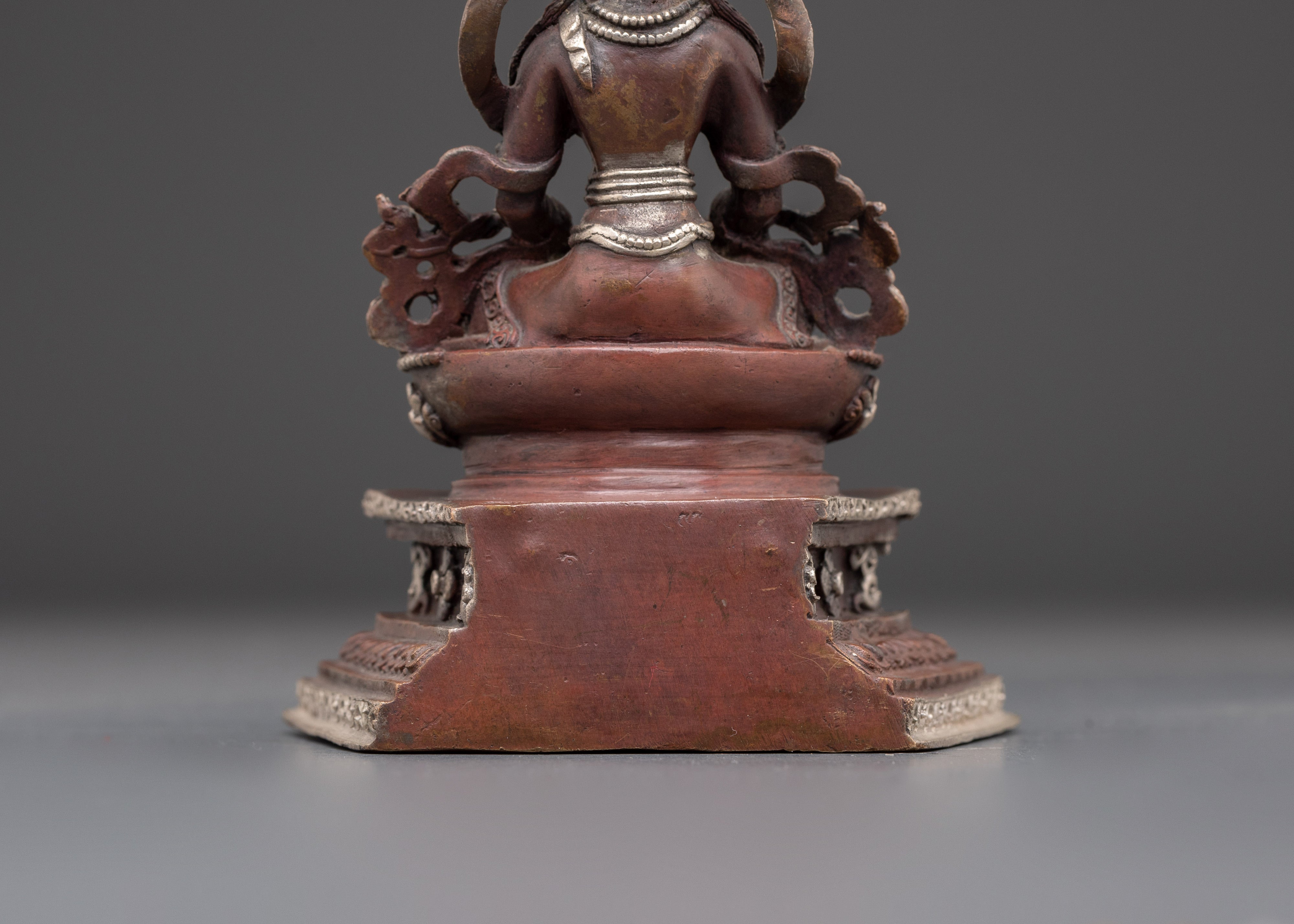 Buddhist Longevity Icon Amitayus Statue | Silver Plated Sculpture
