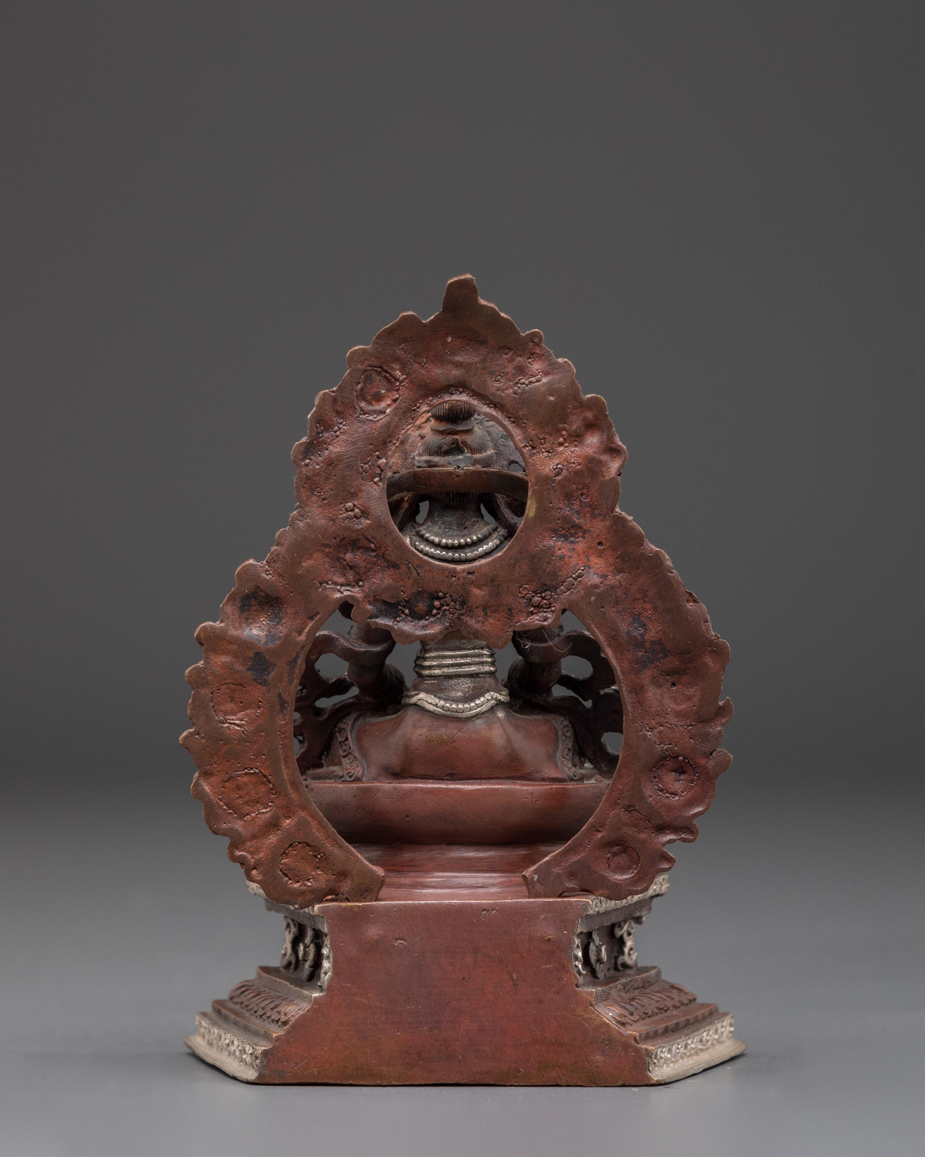 Buddhist Longevity Icon Amitayus Statue | Silver Plated Sculpture