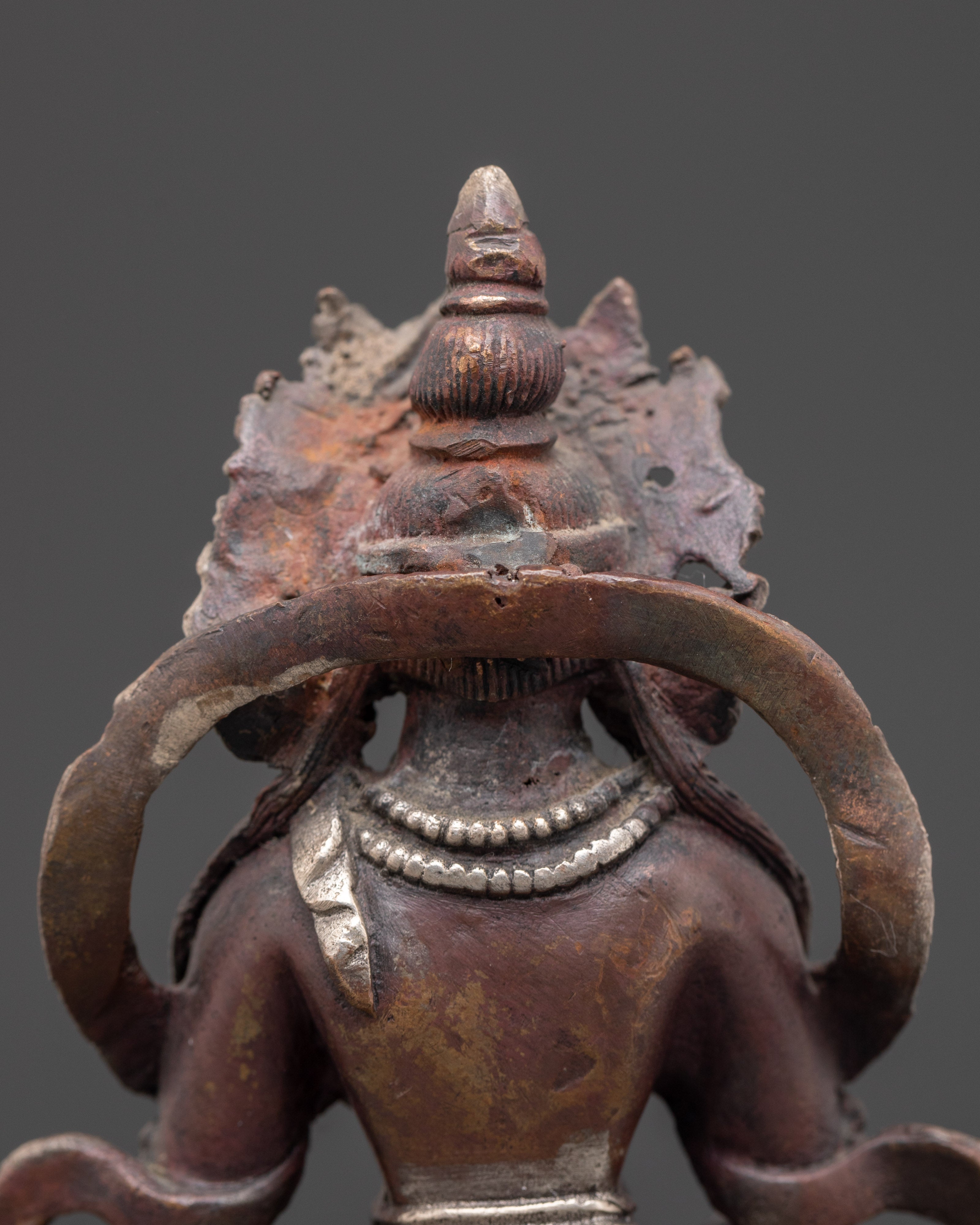 Buddhist Longevity Icon Amitayus Statue | Silver Plated Sculpture