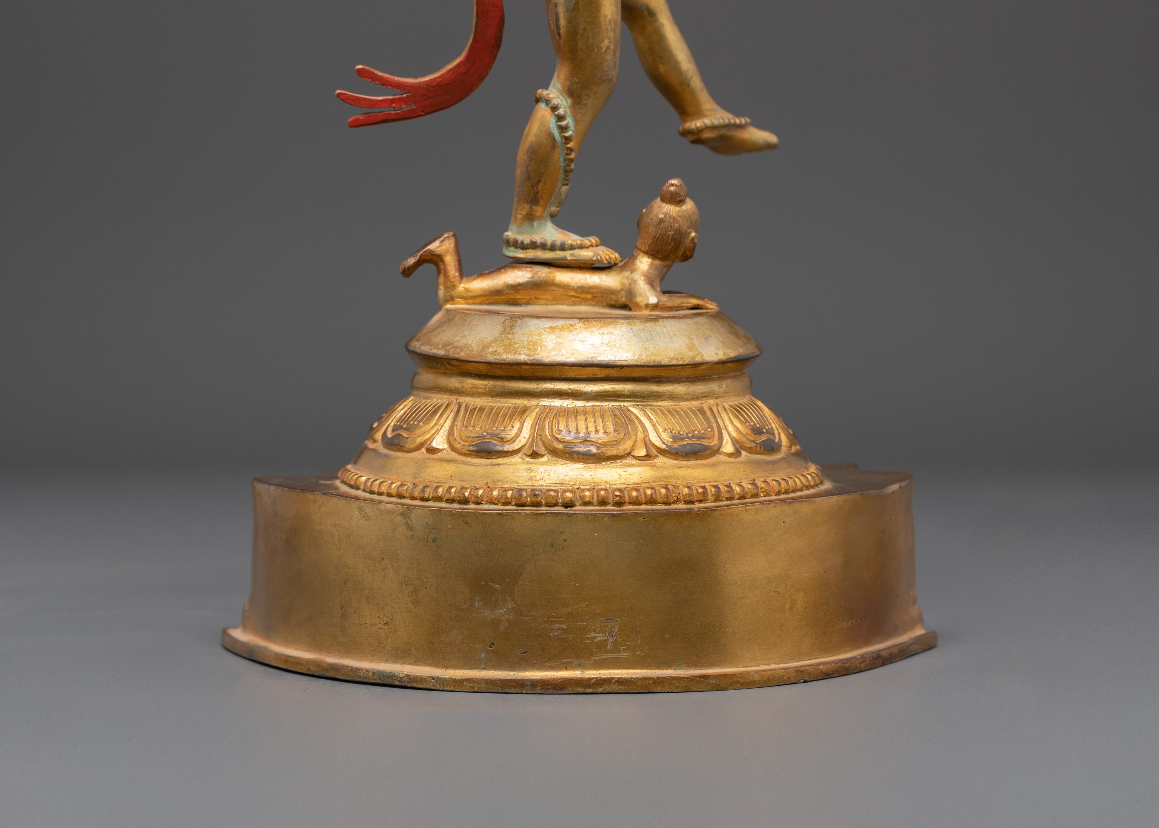 Divine Nataraj Dancing Statue | Gold Plated Copper Hindu God Sculpture