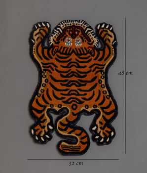Tiger Print Wool Rug | Tribal Style Decor for Unique Spaces