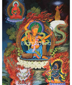 Manjushri Thangka Print