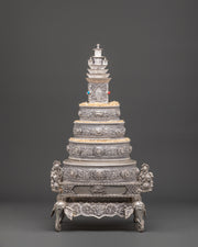 Copper Silver Plated Mandala Offering Set | Buddhist Ritual Set