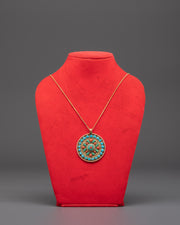 Handcrafted Tribal Pendant with Turquoise and Red Coral