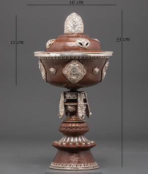 Handcrafted Oxidized Copper Butter Lamp 