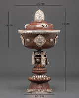 Handcrafted Oxidized Copper Butter Lamp 