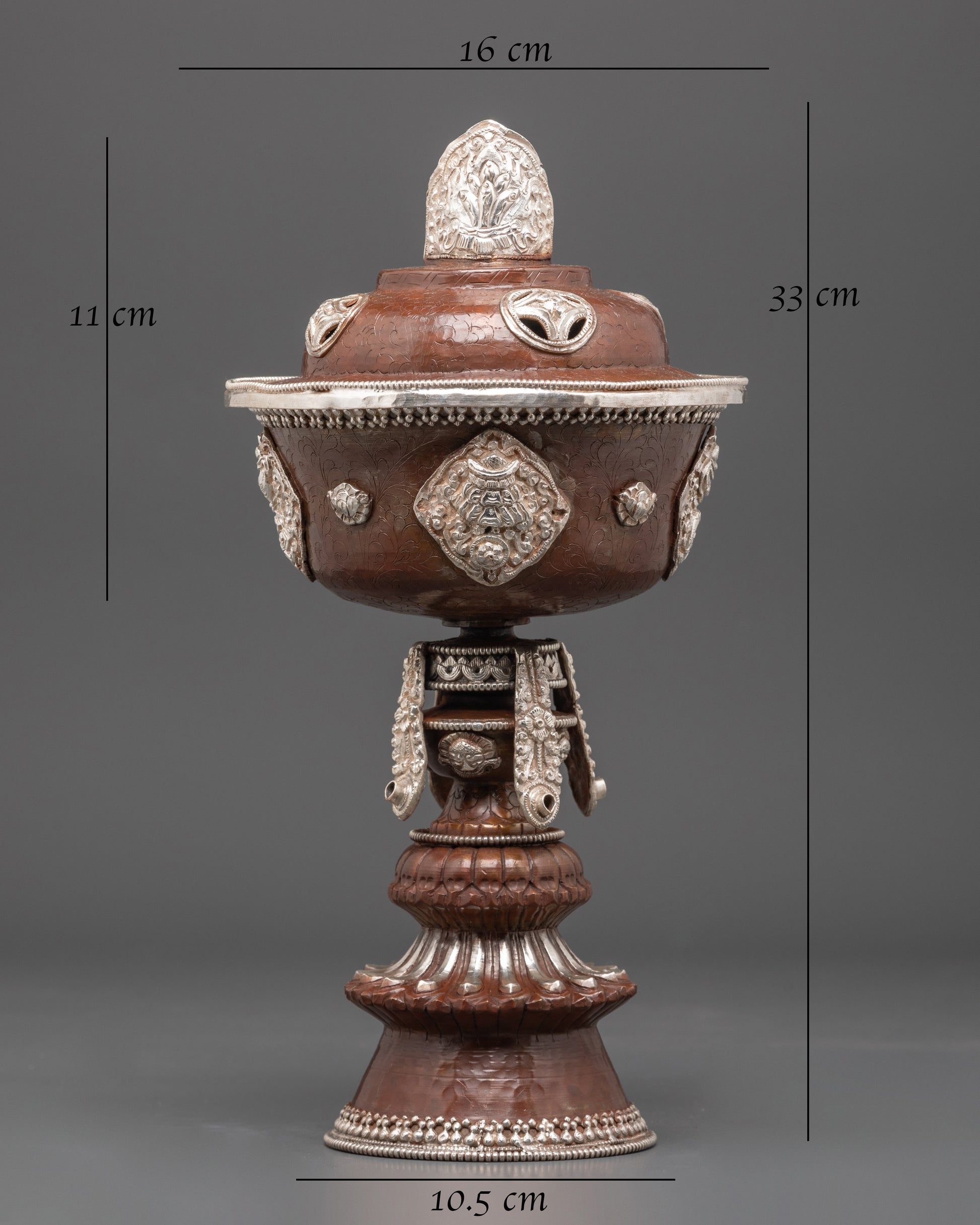 Handcrafted Oxidized Copper Butter Lamp 