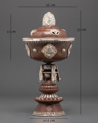 Handcrafted Oxidized Copper Butter Lamp 