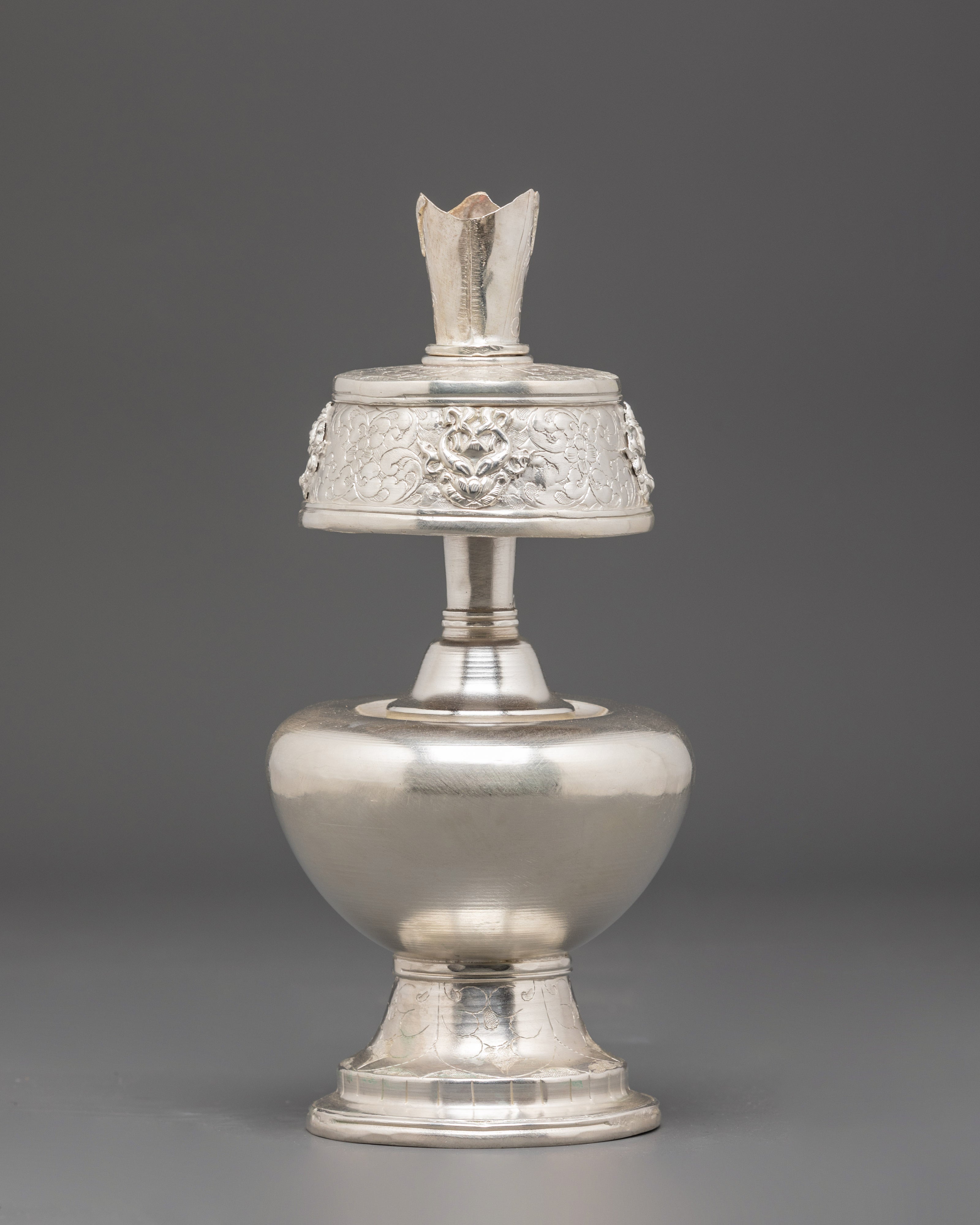 Silver Plated Copper Ritual Bhumba for Ceremonies and Altar Practices