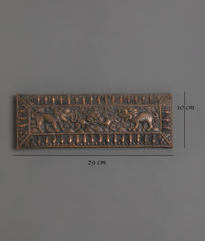 Handcrafted Tibetan Scripture Book Cover | Copper and Wood Buddhist Manuscript Protection
