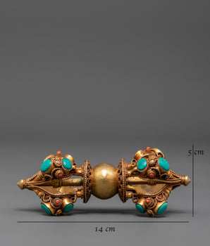 Gold Plated Vajra for Ritual Ceremonies | Spiritual Meditation Artifact