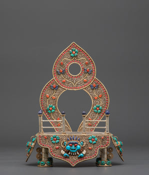 Traditional Buddhist Throne | Sacred Copper and Gold Plated Art Piece