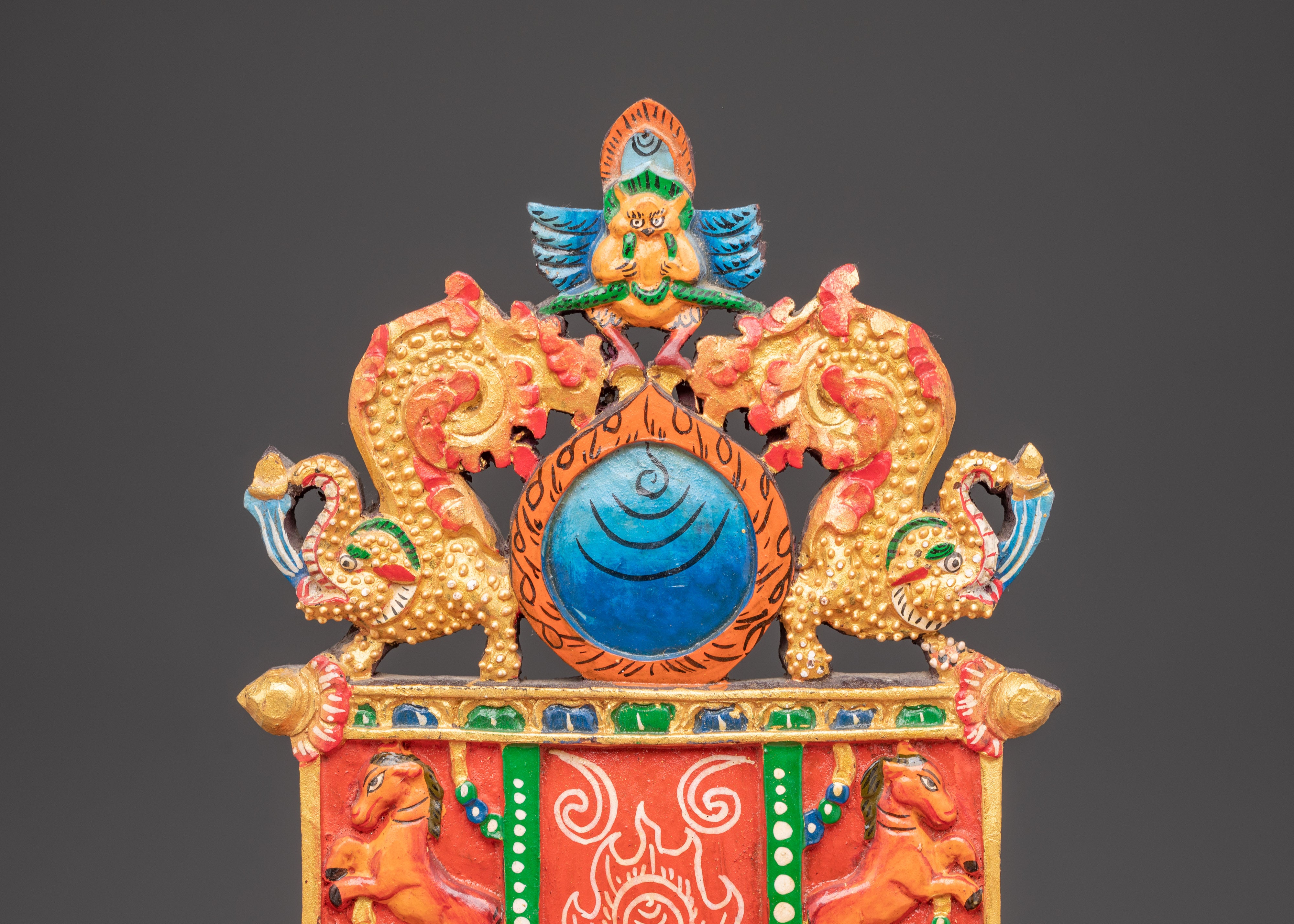 Handmade Traditional Buddhist Shrine Throne | Hand-Painted Tibetan Altar