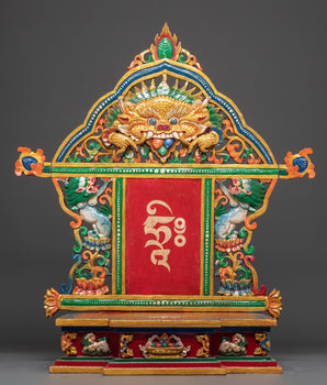 Spiritual Altar Throne with Tibetan Script
