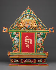 Spiritual Altar Throne with Tibetan Script