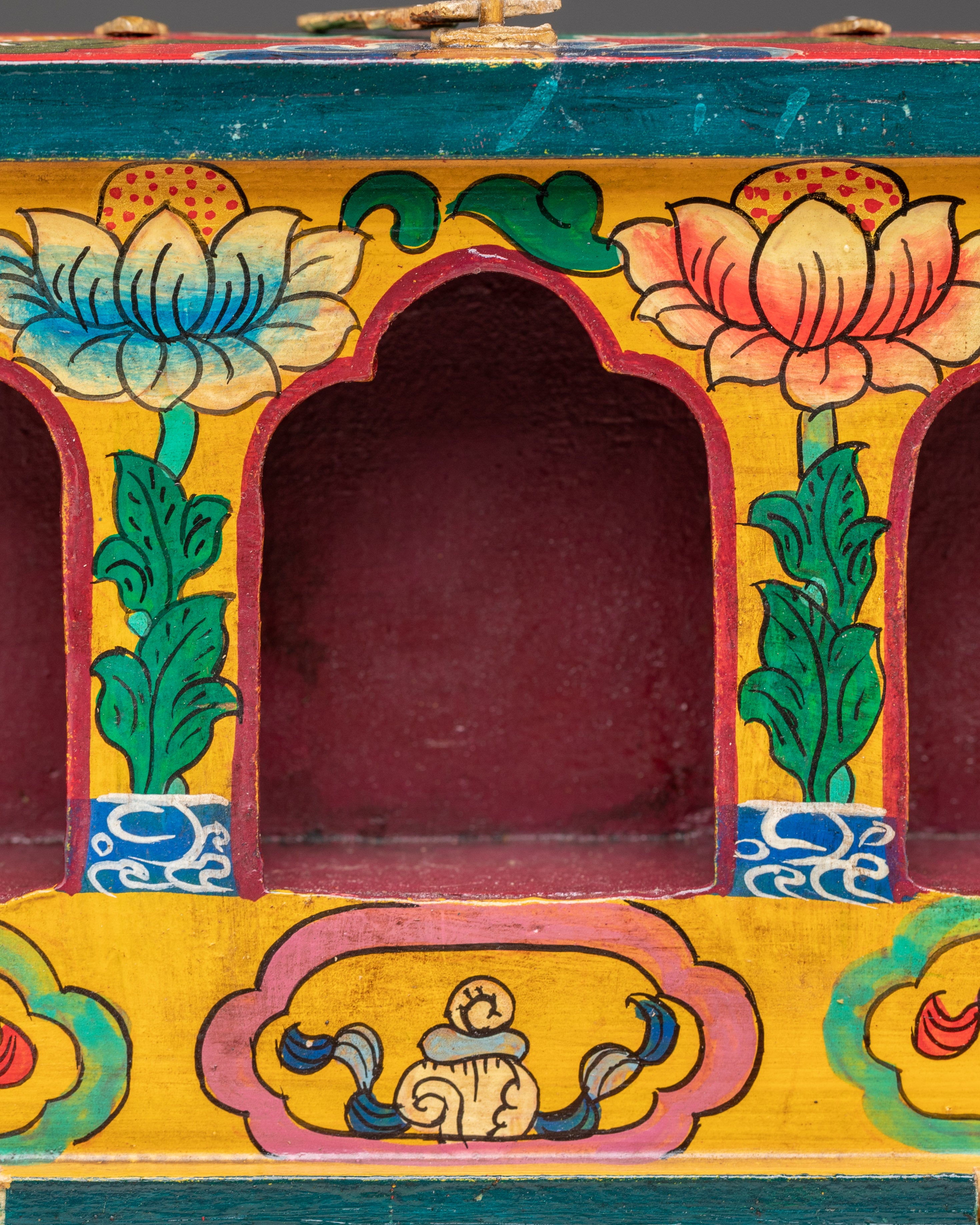 Handmade Traditional Himalayan Altar Box | Tibetan Ritual Shrine