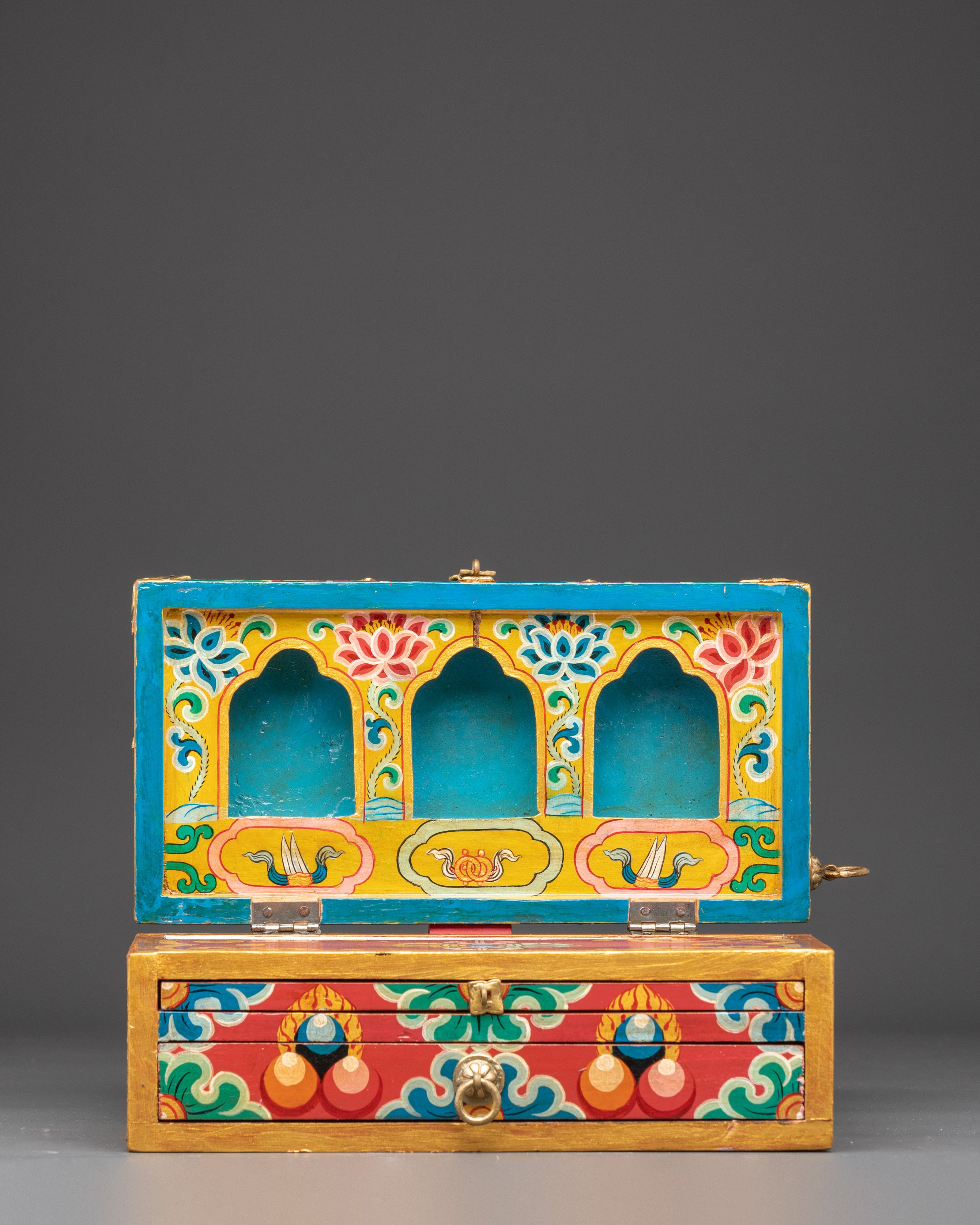 Sacred Tibetan Traveling Altar Box | Buddhist Ritual Box