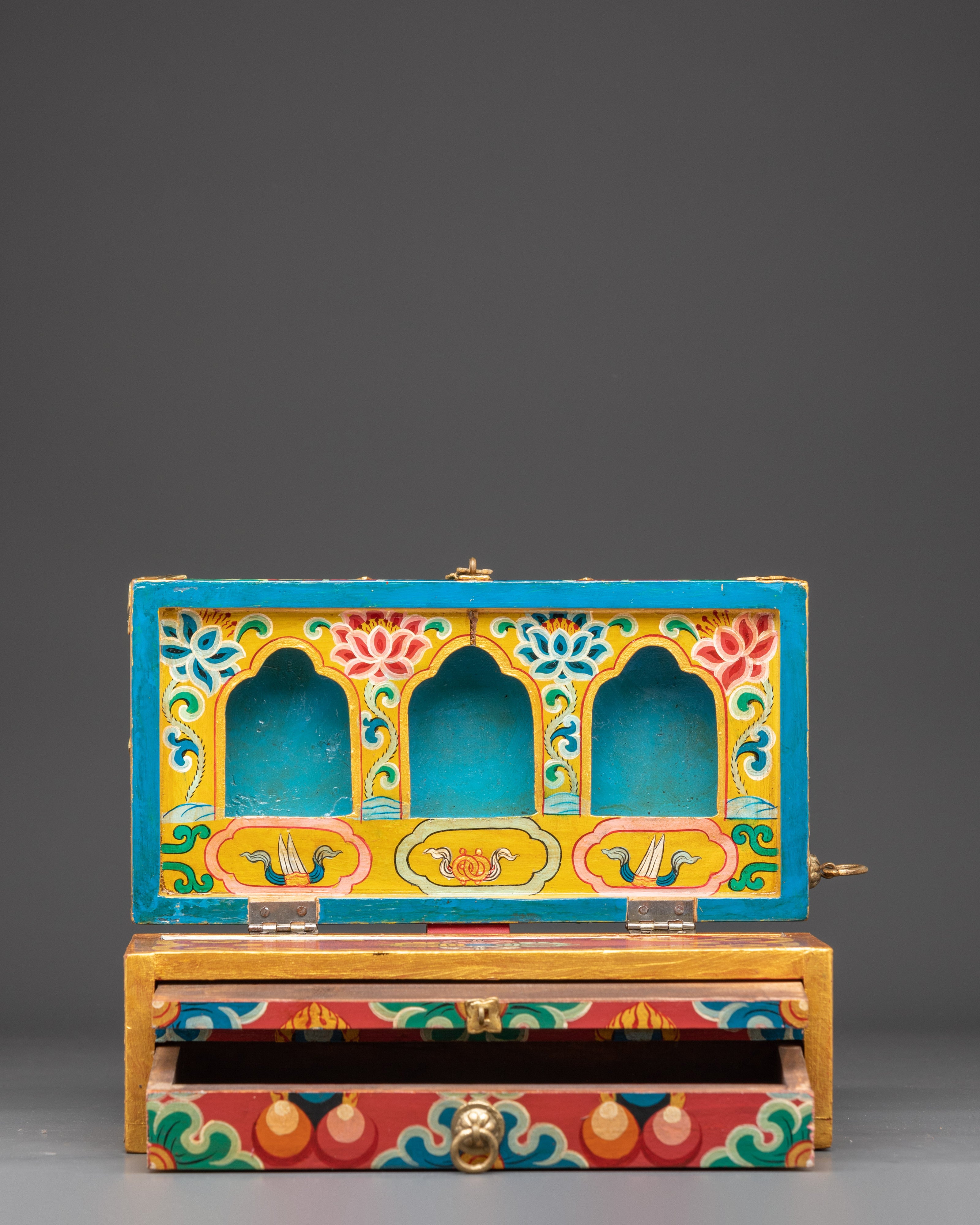 Sacred Tibetan Traveling Altar Box | Buddhist Ritual Box