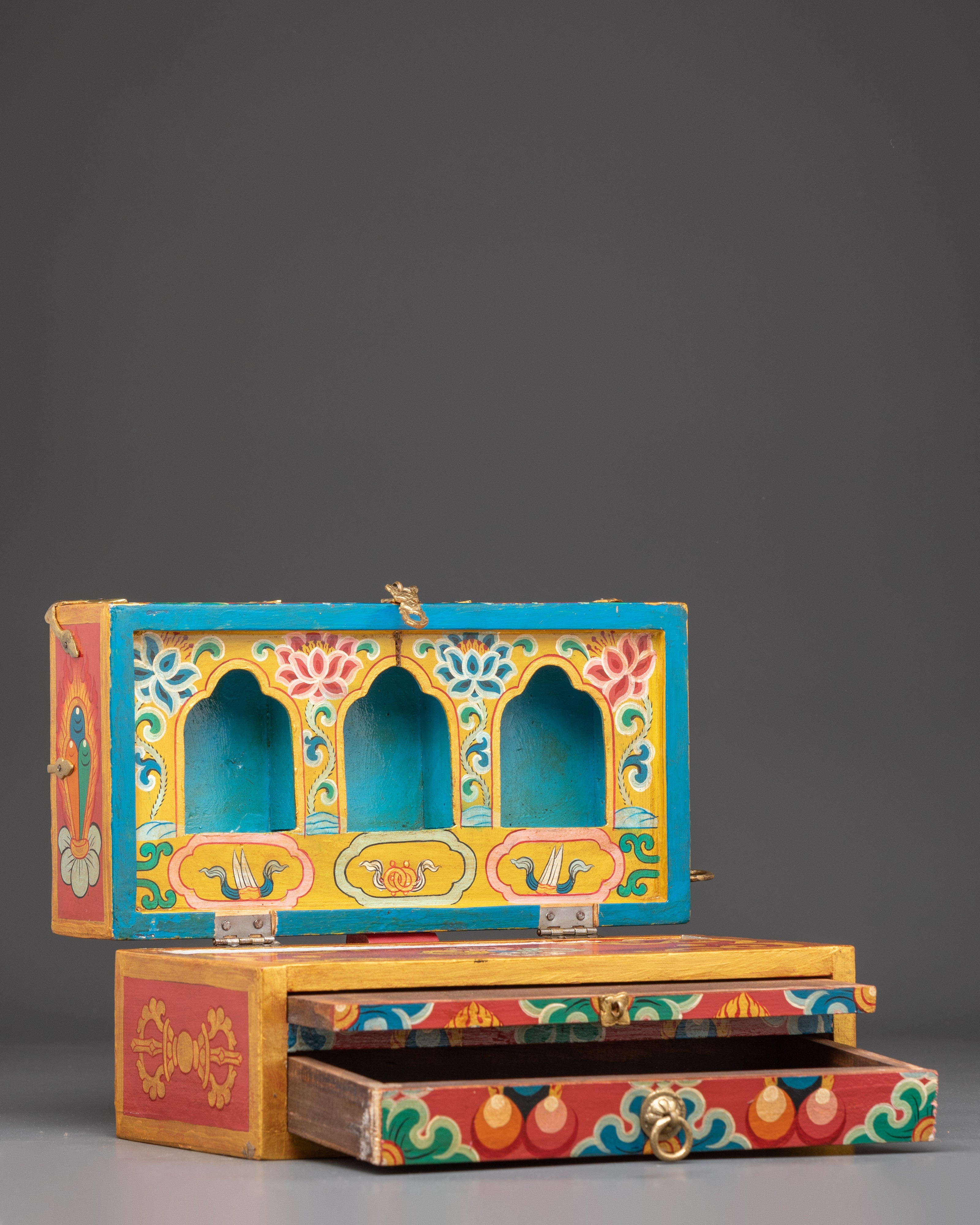 Sacred Tibetan Traveling Altar Box | Buddhist Ritual Box
